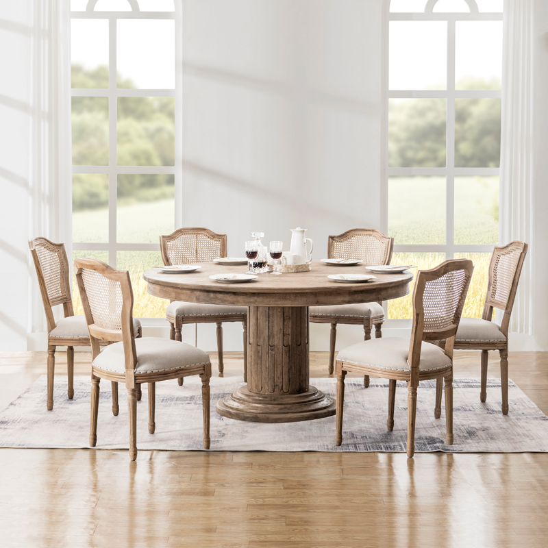 solid oak wood round dining table