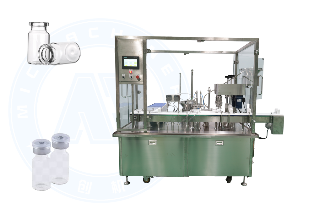 Vial filling and sealing machine