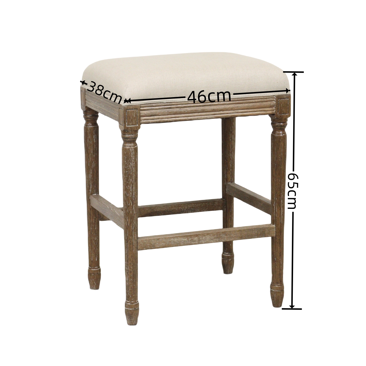  linen upholstered counter stool