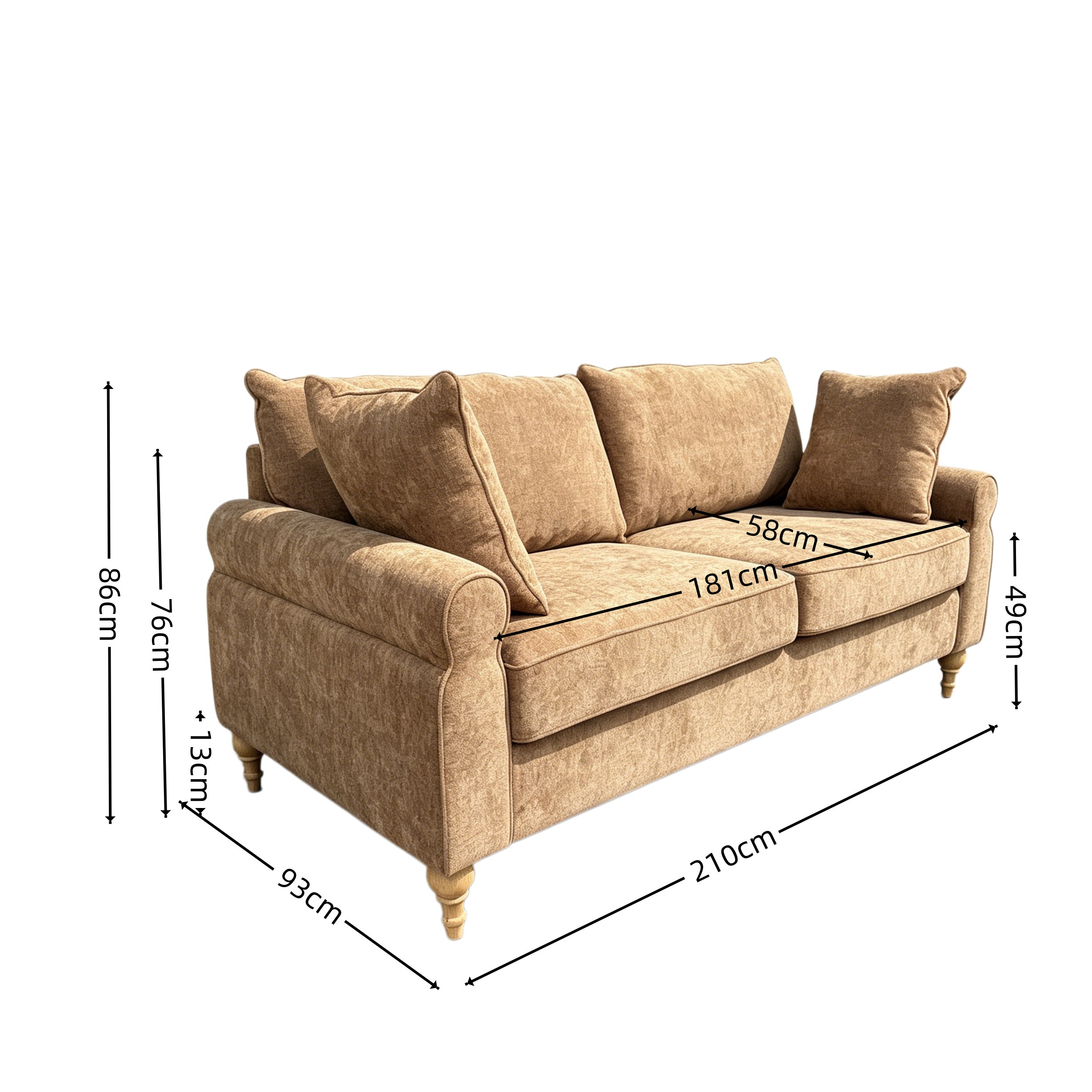  solid wood frame sofa