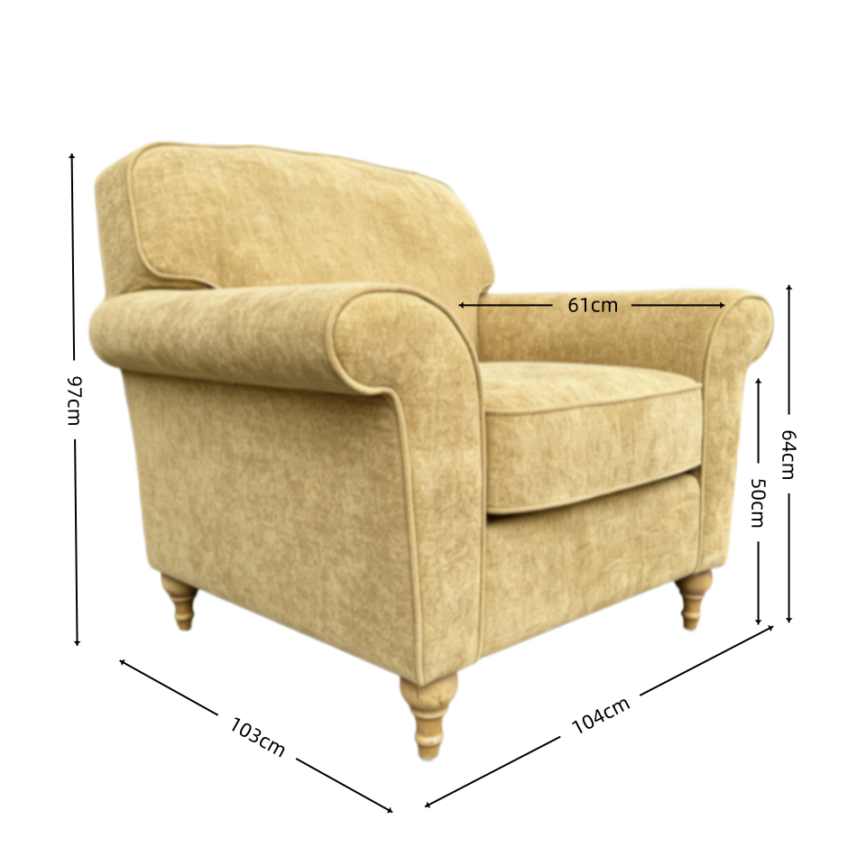  Turned oak leg classic armchair