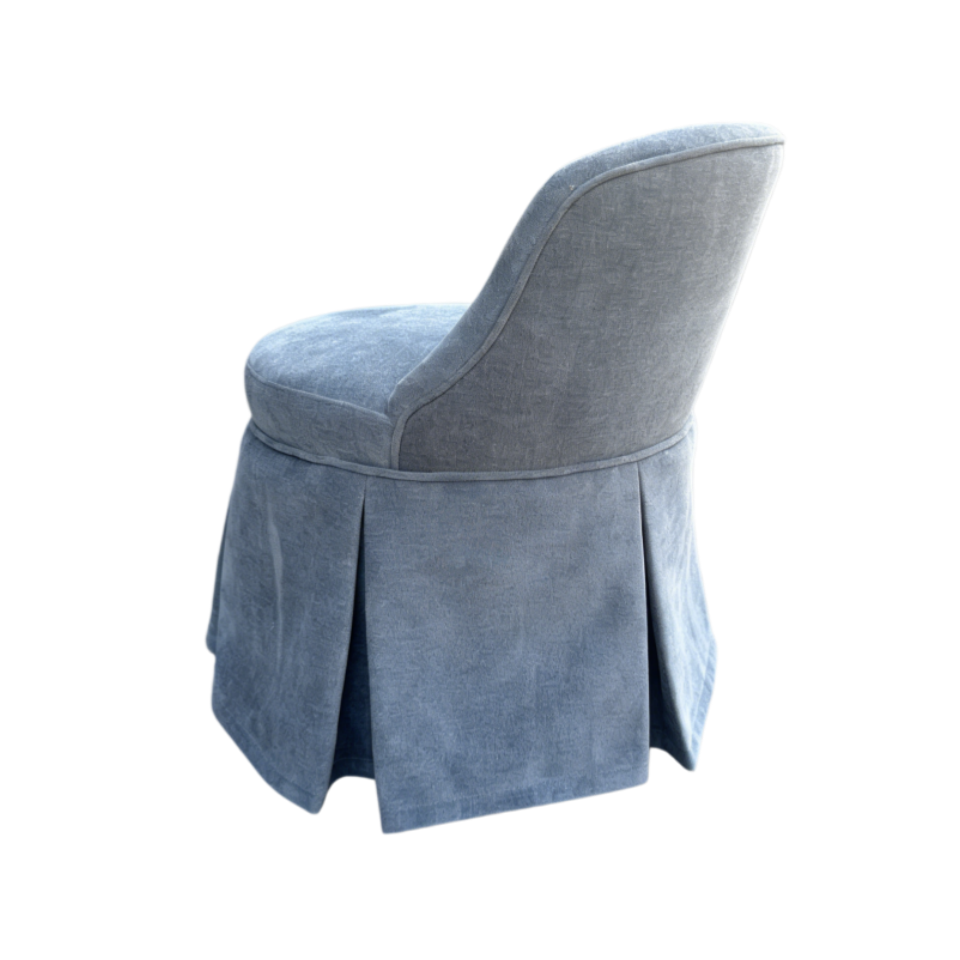 pleated skirt accent chair