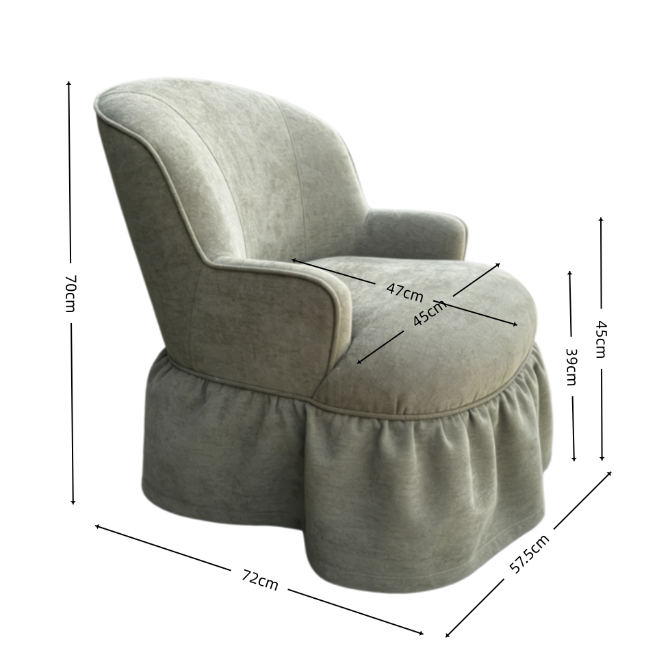 French skirted armchair for living room