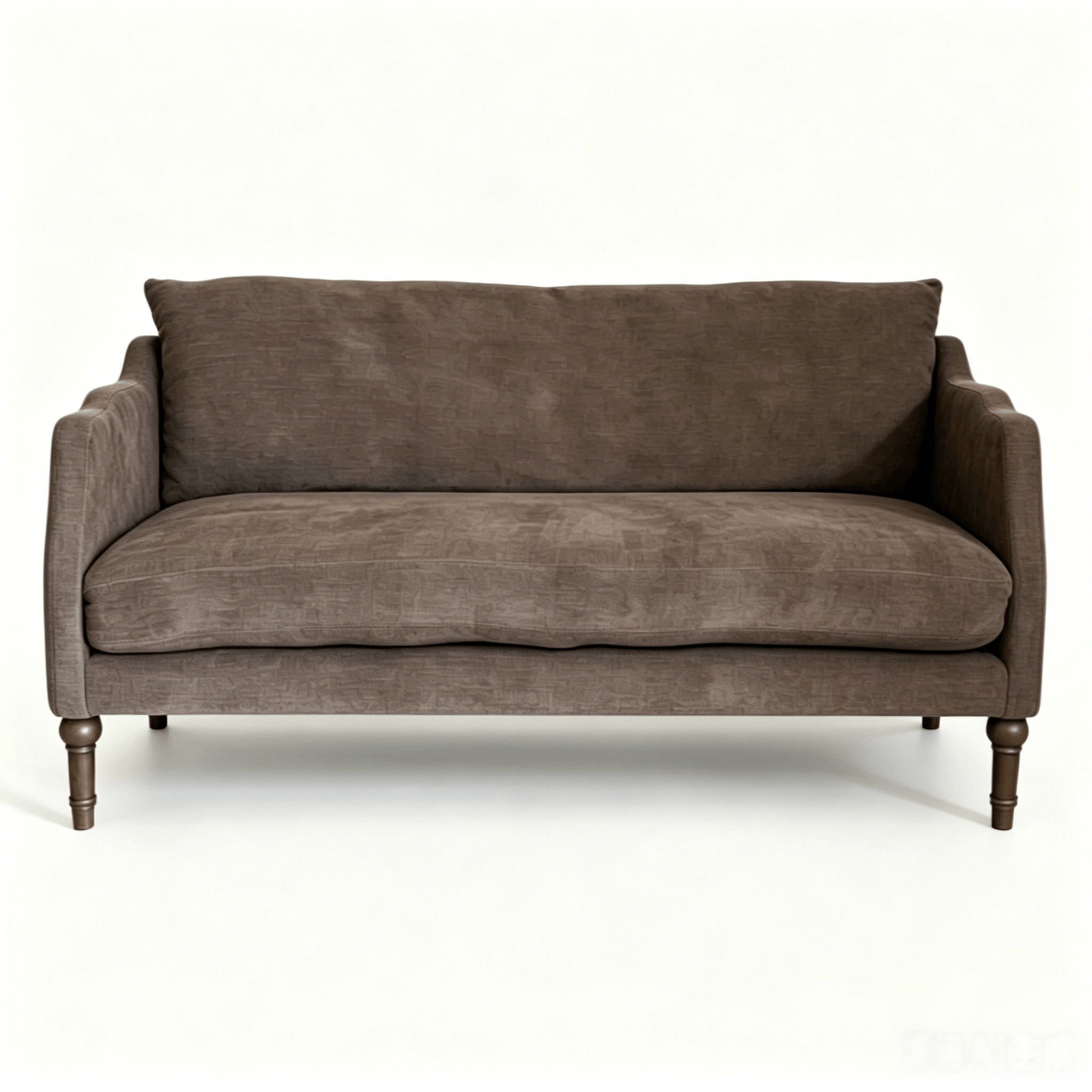 brown vintage sofa with oak legs