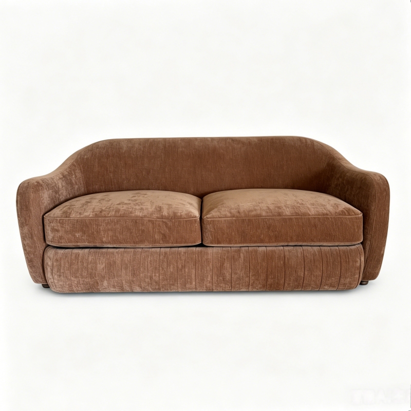 curved chenille sofa