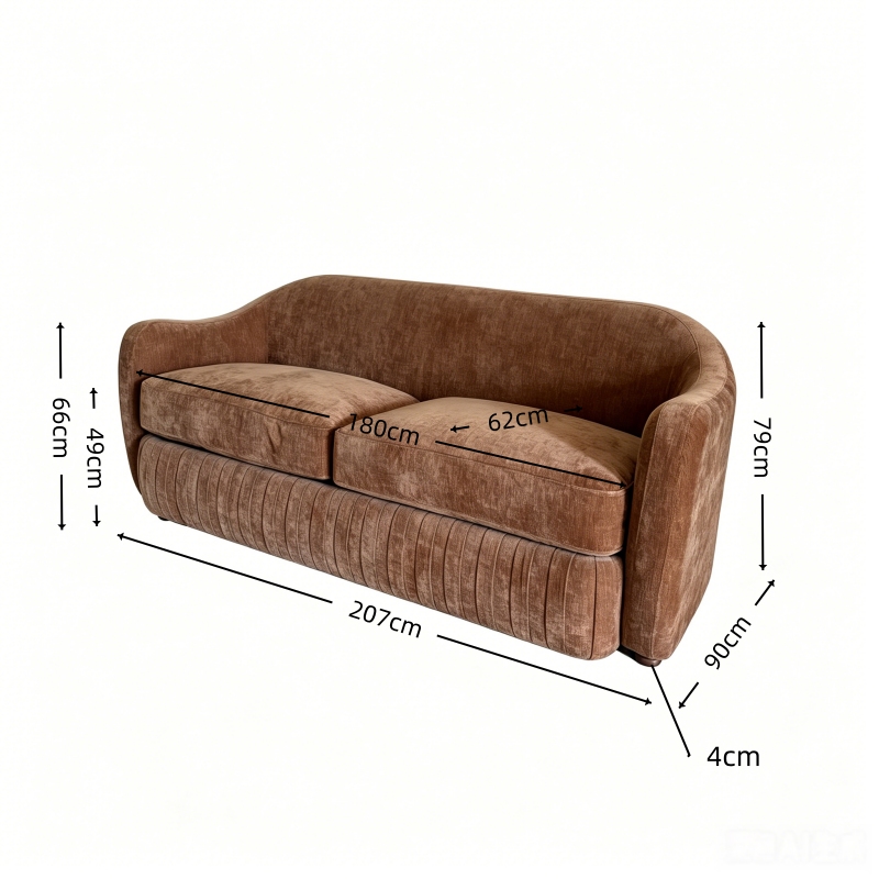 pleated base sofa