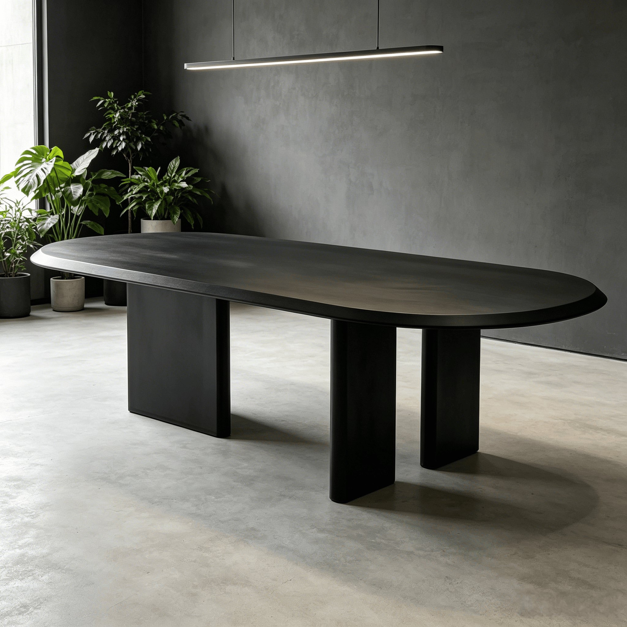modern minimalist racetrack dining table