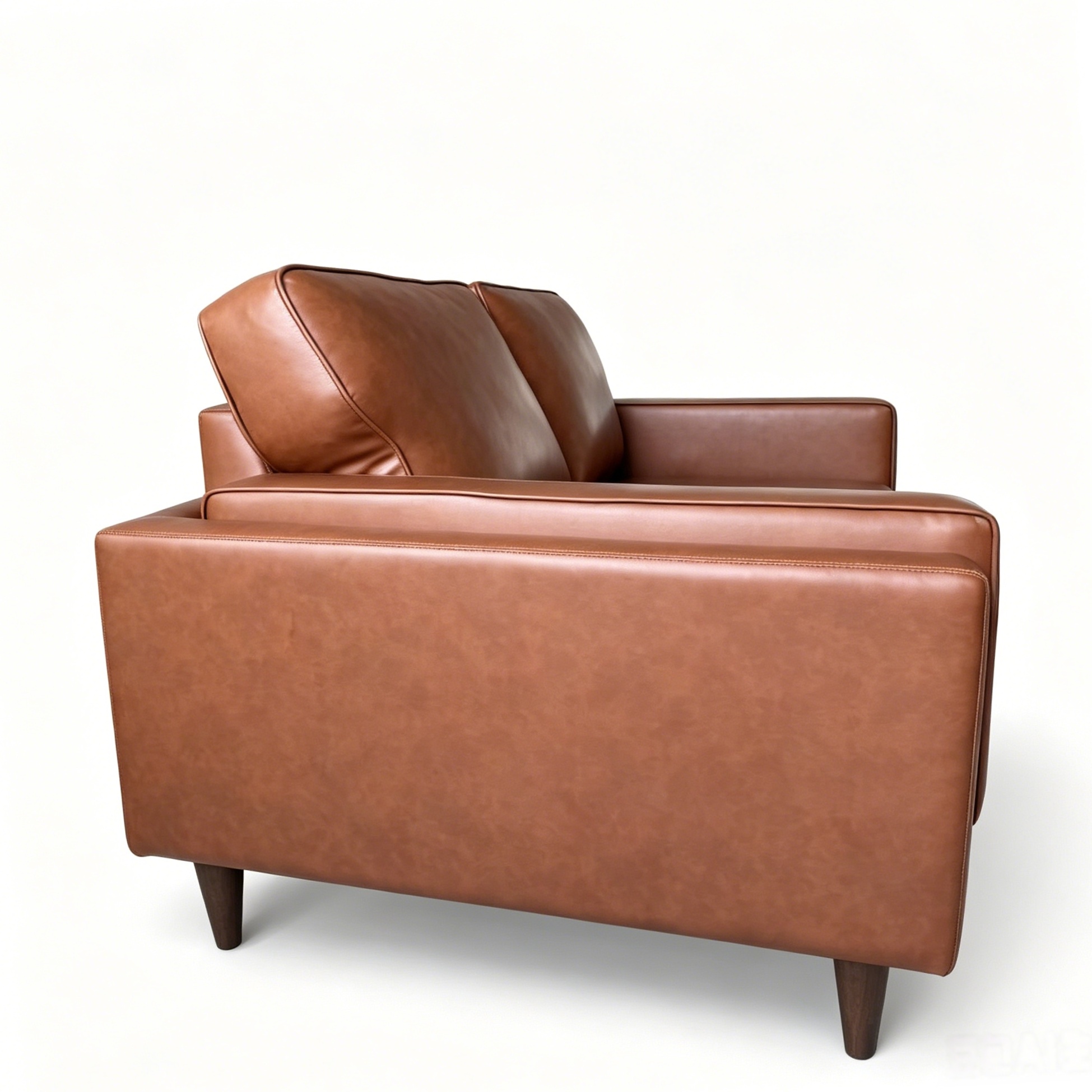  cognac leather 2-seater sofa