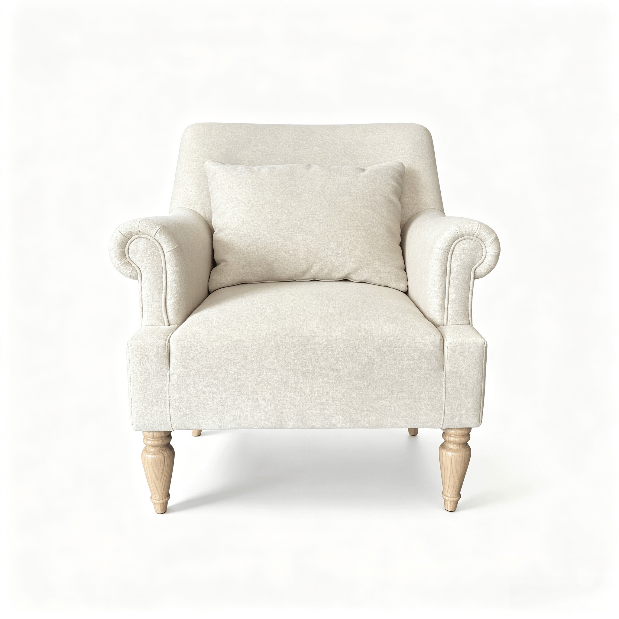 solid oak linen club chair 