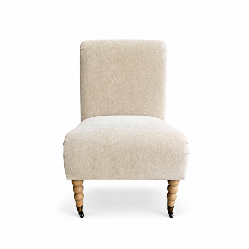 cream velvet slipper chair