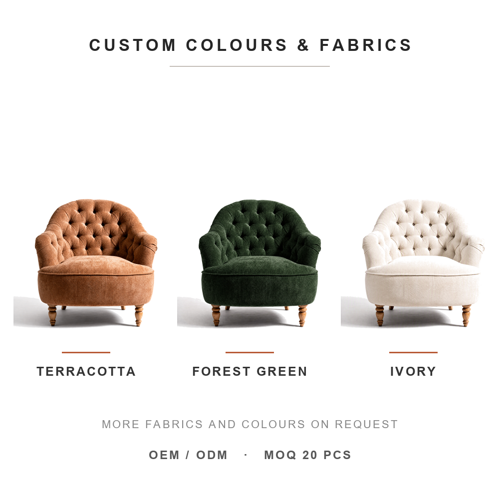 Chenille Fabric Accent Armchair