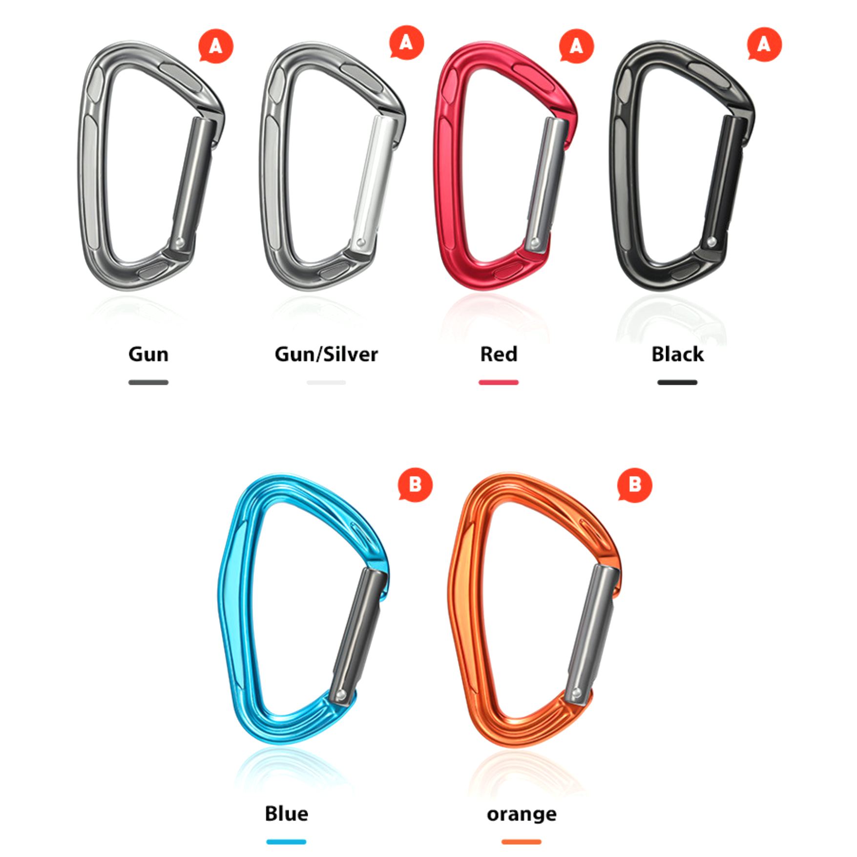 d shape locking carabiner