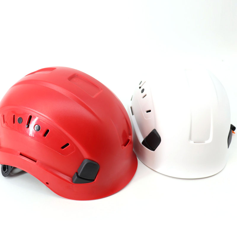 red climbing helmet