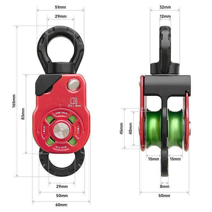 climbing double pulley