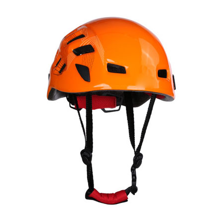 blue climbing helmet