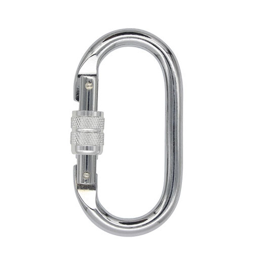 steel oval locking carabiner