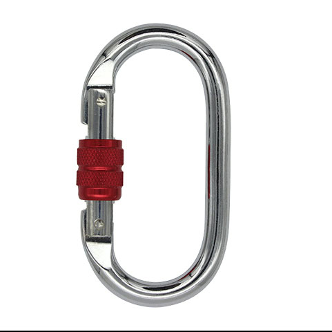 steel oval locking carabiner