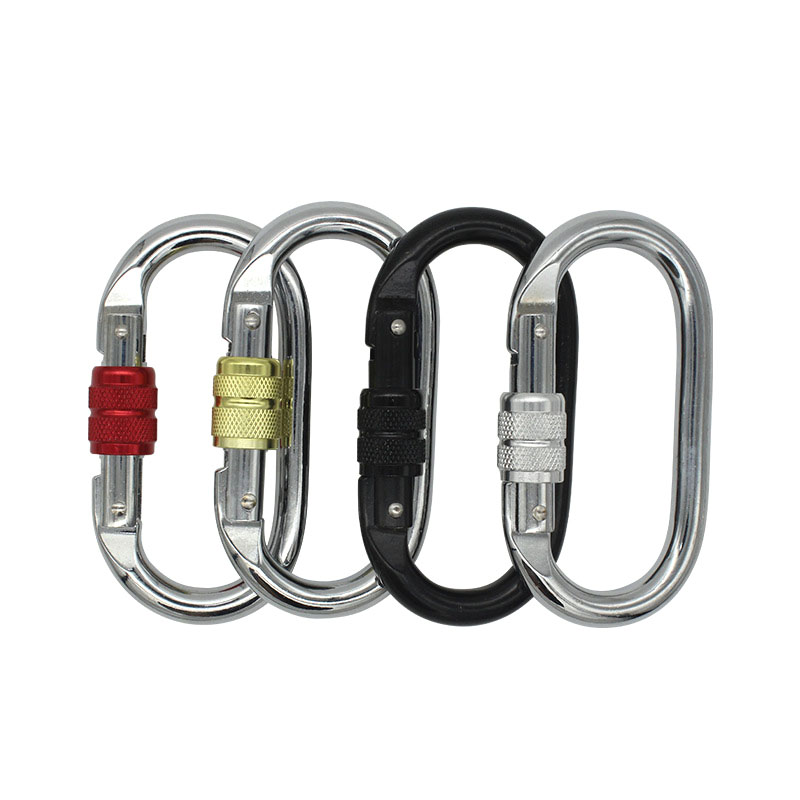 steel oval locking carabiner