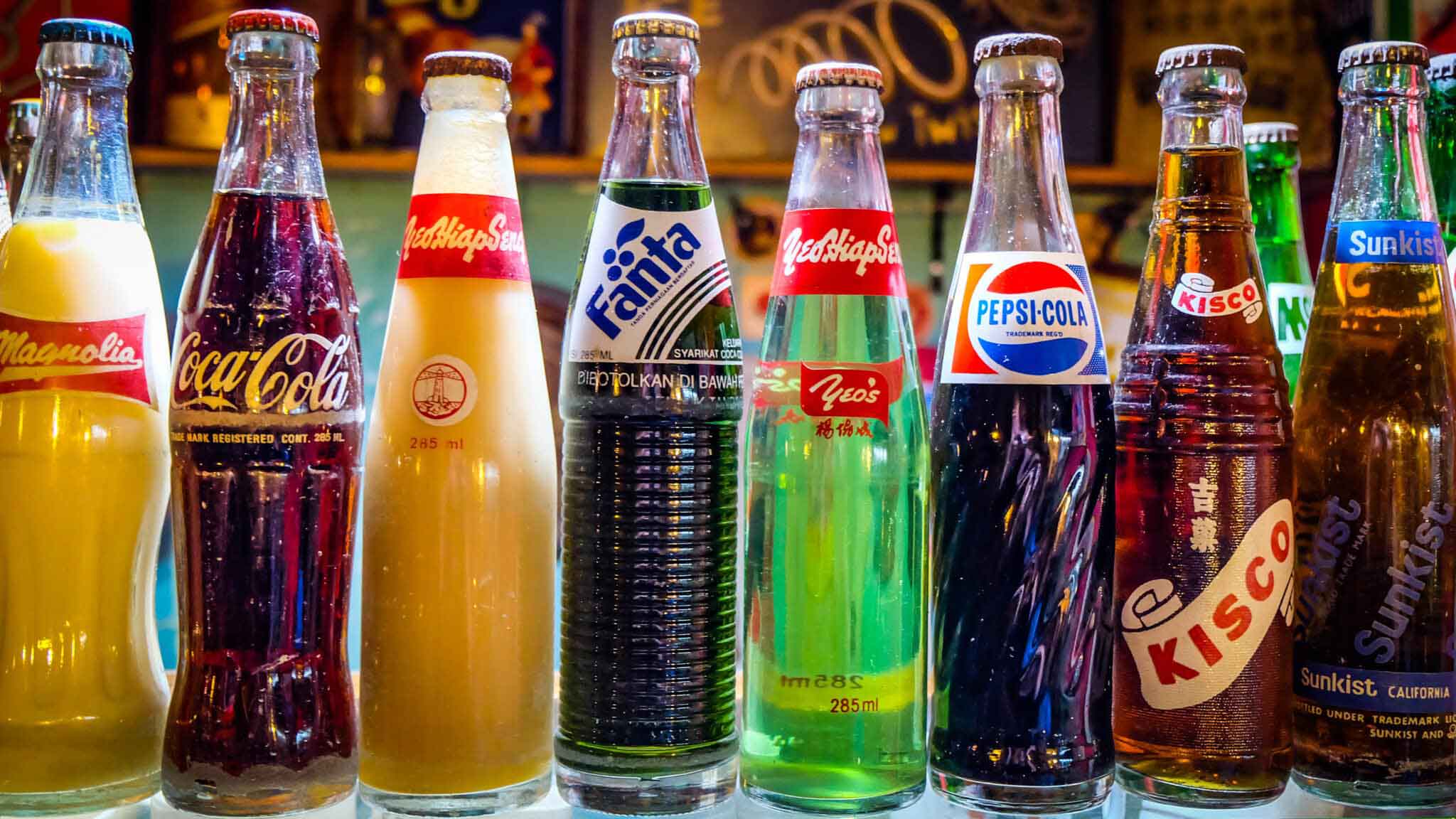 vintage soda bottles