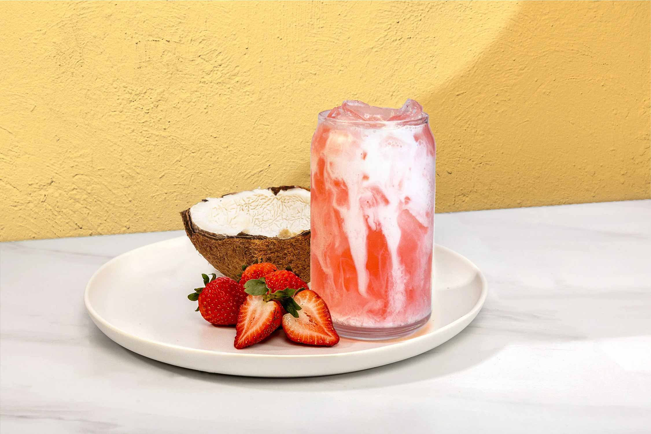 coconut strawberry dirty soda