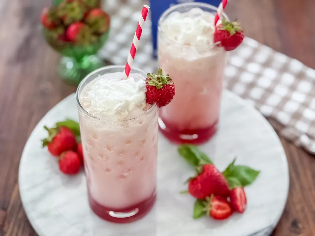 strawberry basil italian soda