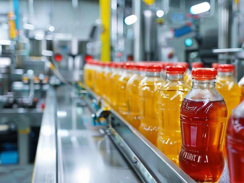 bottled soda on conveyor belt