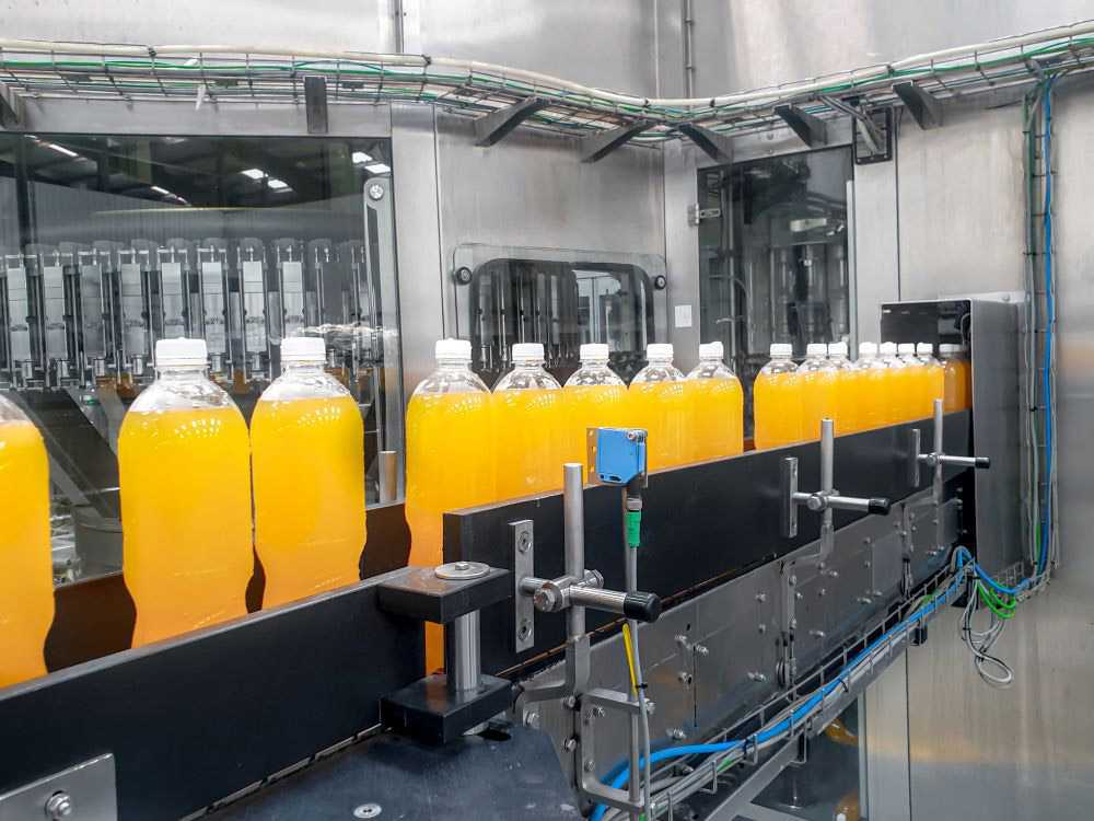 Output of bottled soft drink