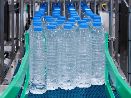 bottled water on conveyor belt