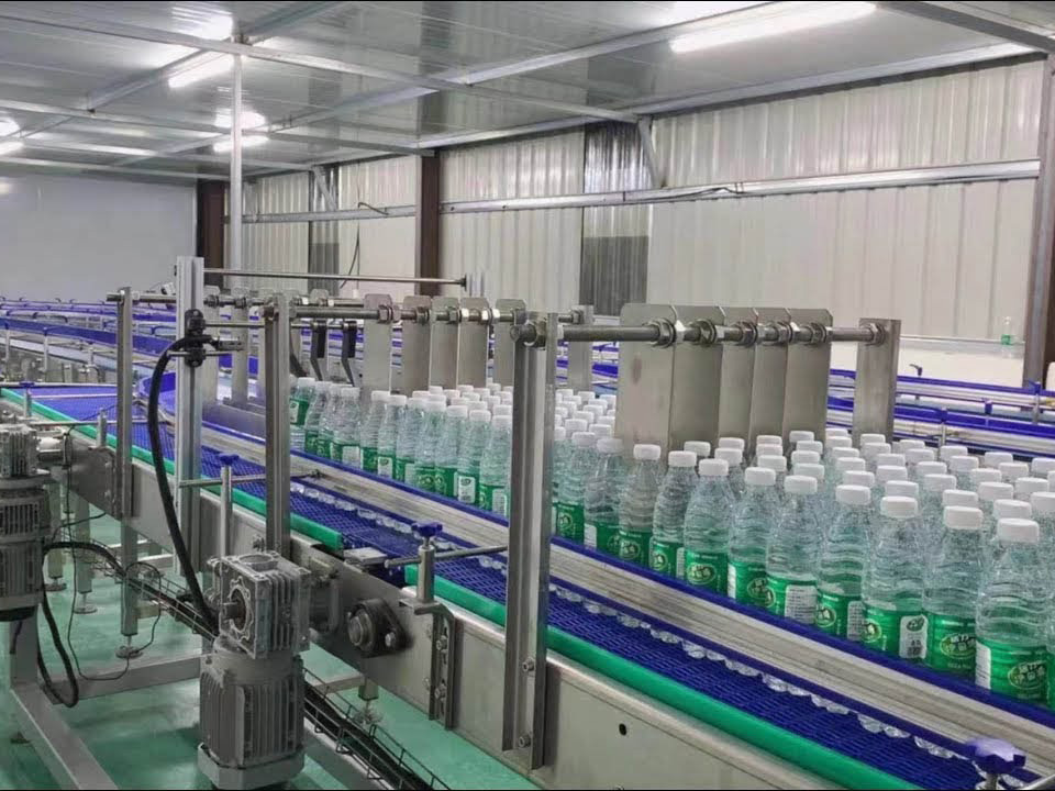 bottled water on conveyor belt