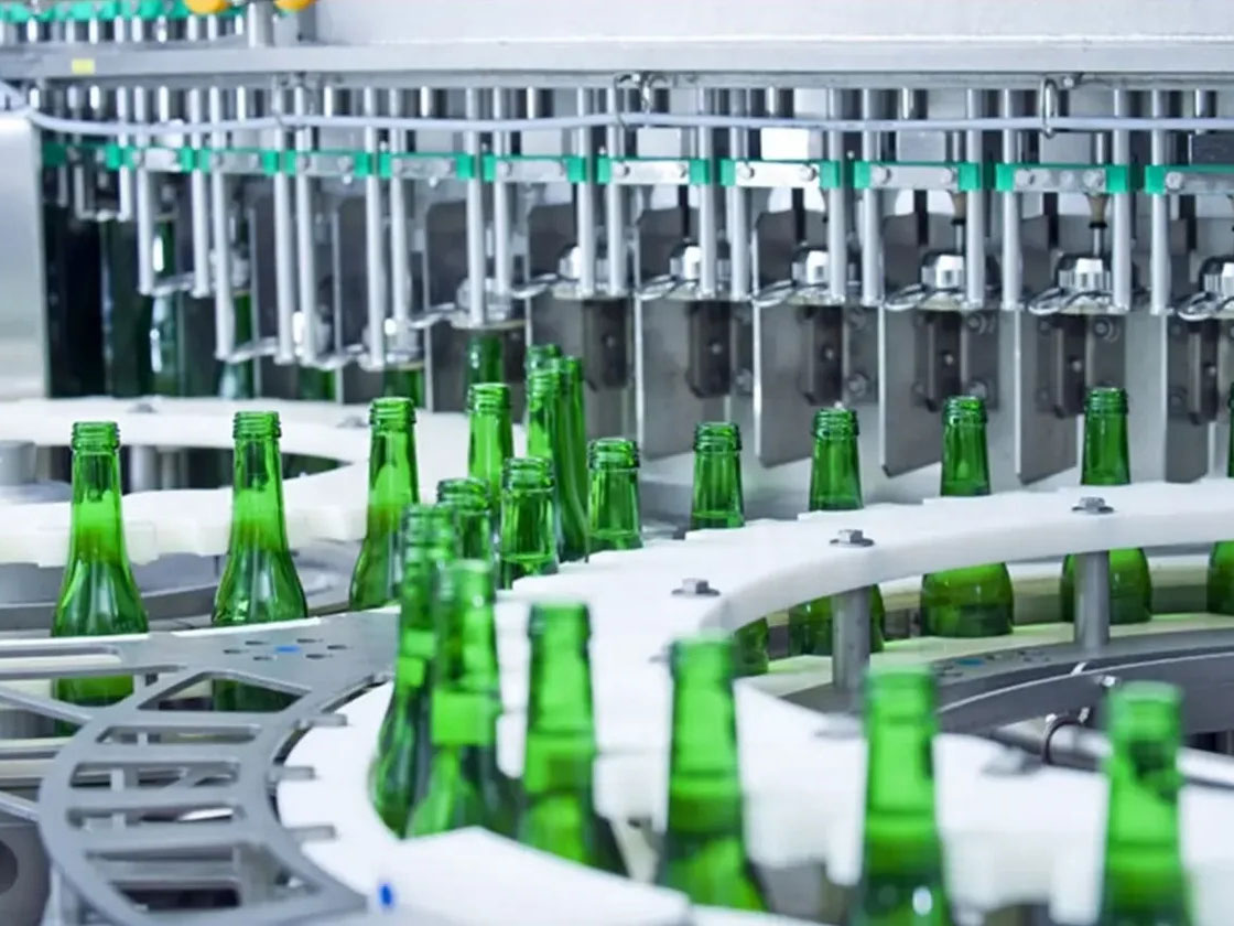 glass bottle filling device