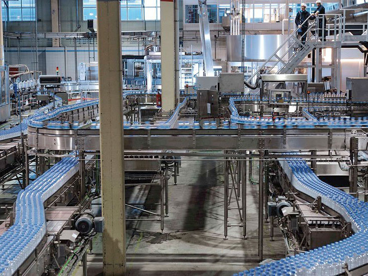 Real shot of PET bottle filling workshop