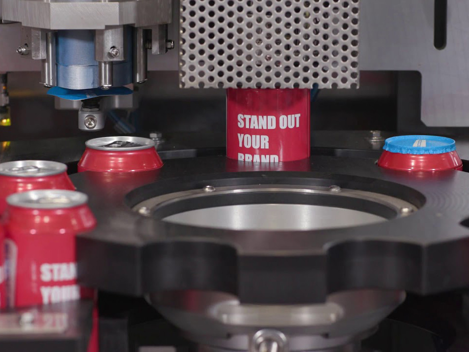aluminum foil overlid sealing machine for cans