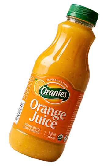 a bottle of orange juice