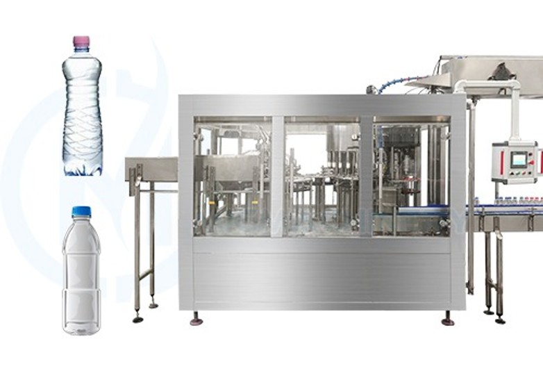 A gravity filling system is a common starting point for still, free-flowing products such as water