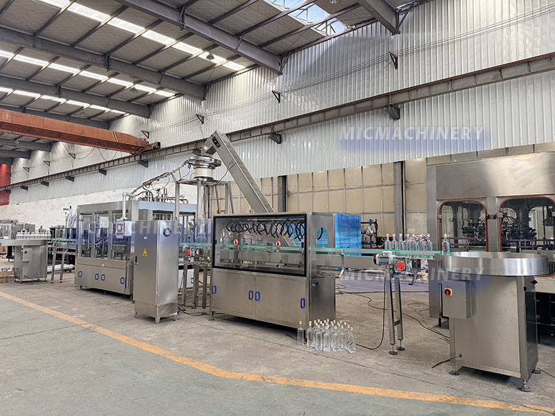 glass bottle washing filling and corking machine