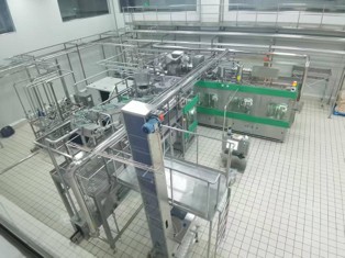 PET filling line pictured on MIC's aseptic cold filling page