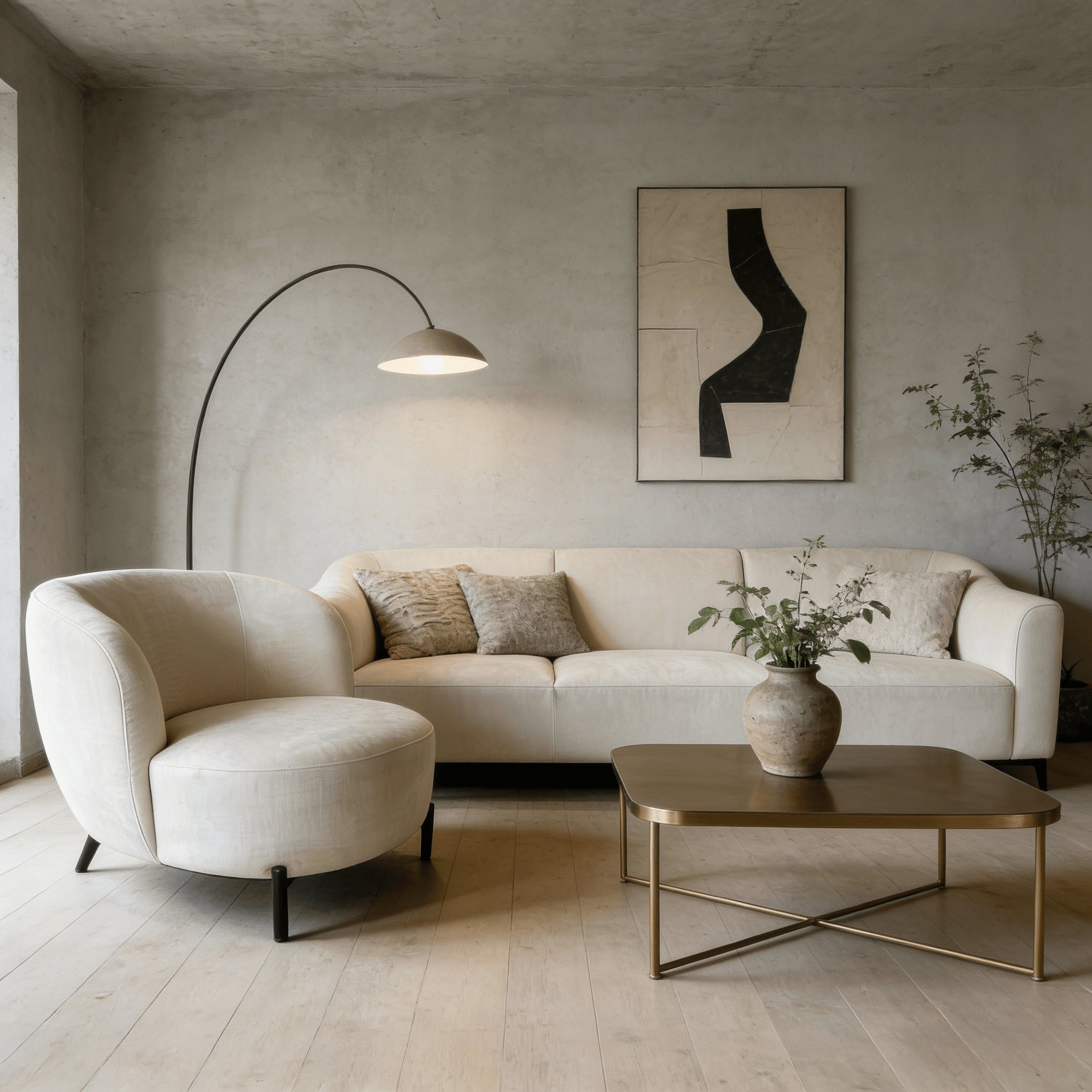 cream fabric accent chair