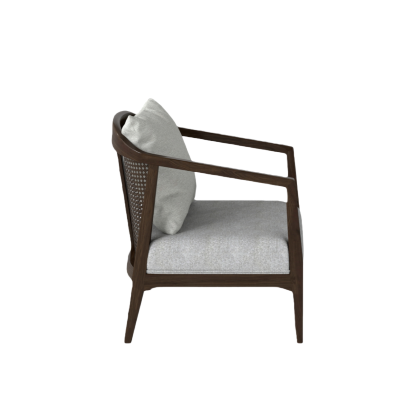 Solid Oak & Rattan Accent Chair