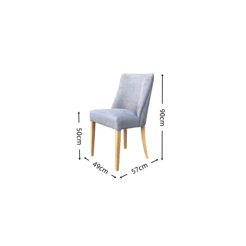 Modern dining chair with oak wood legs