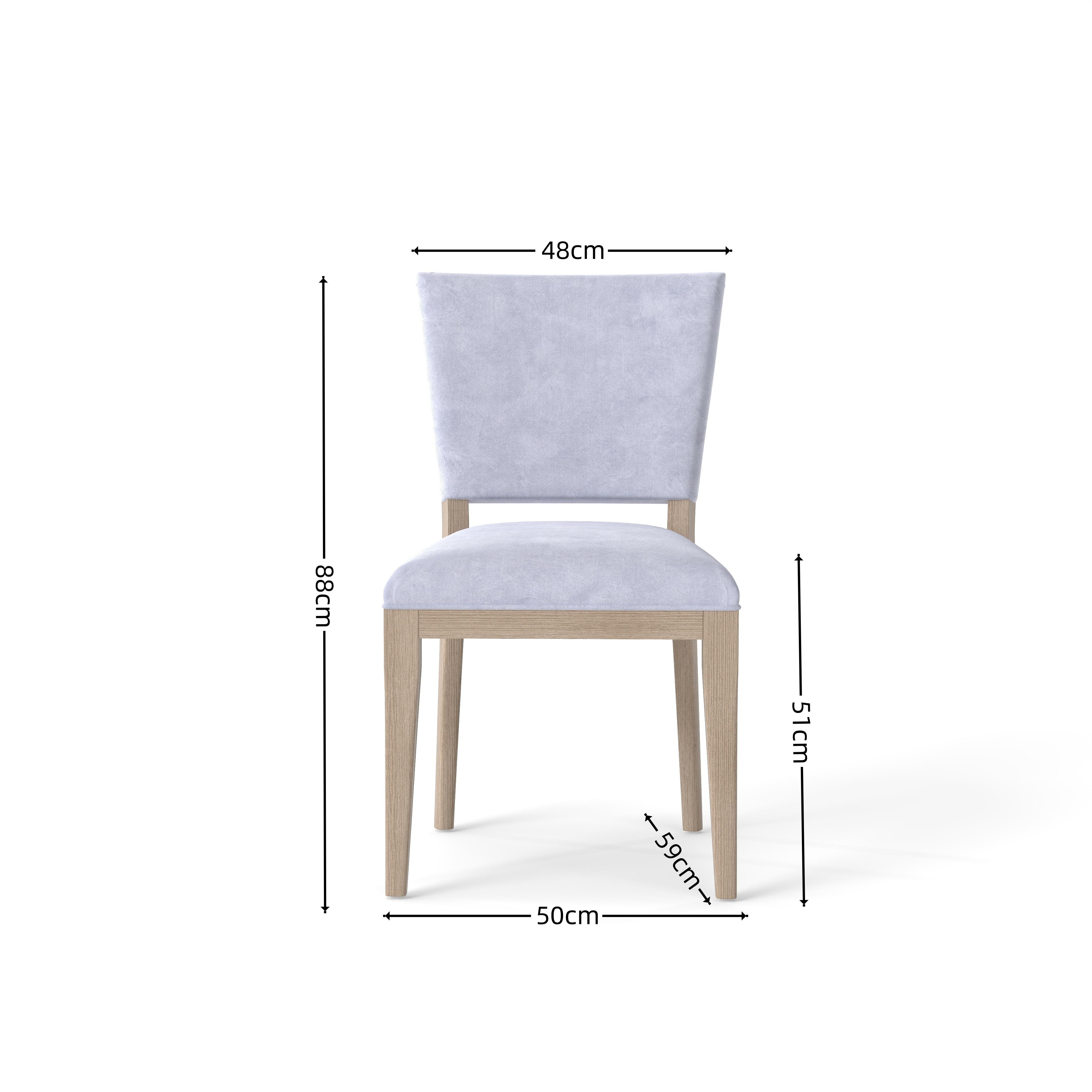 Solid Oak and Velvet Chair