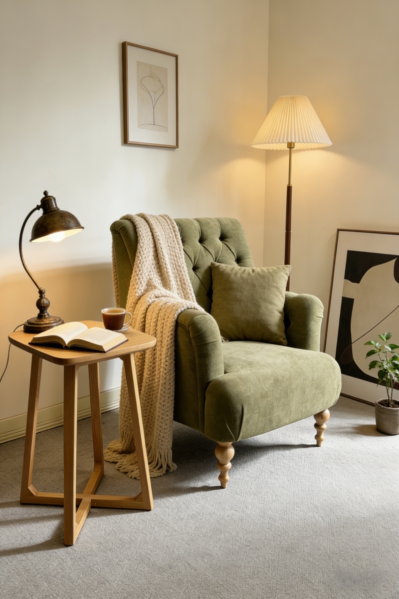 solid wood leg armchair