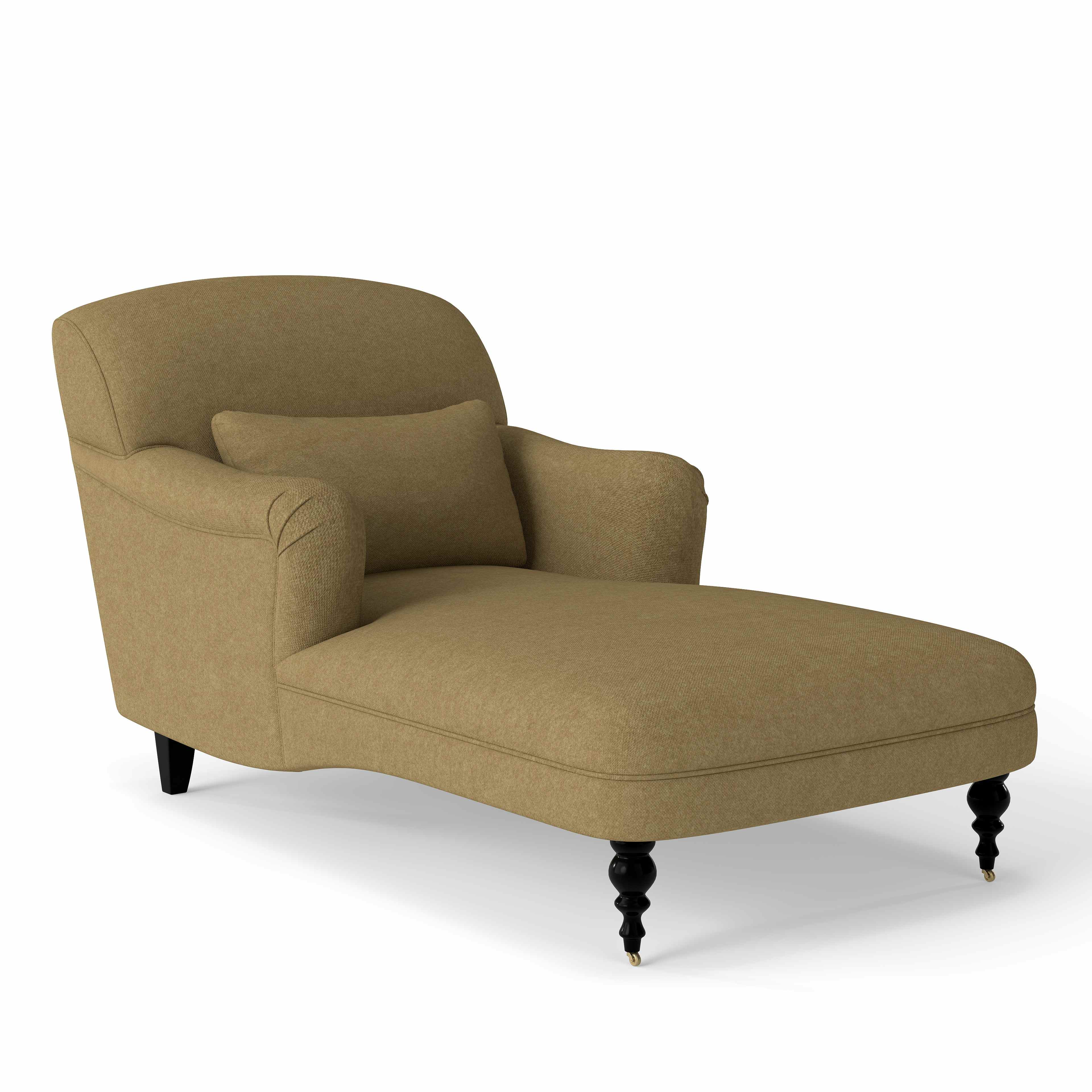 solid wood chaise longue with casters