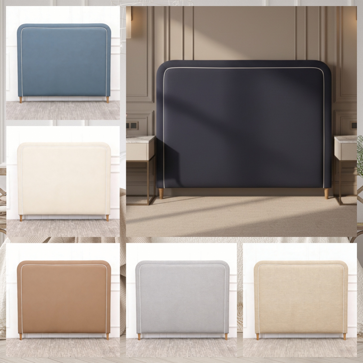 modern curved wave headboard