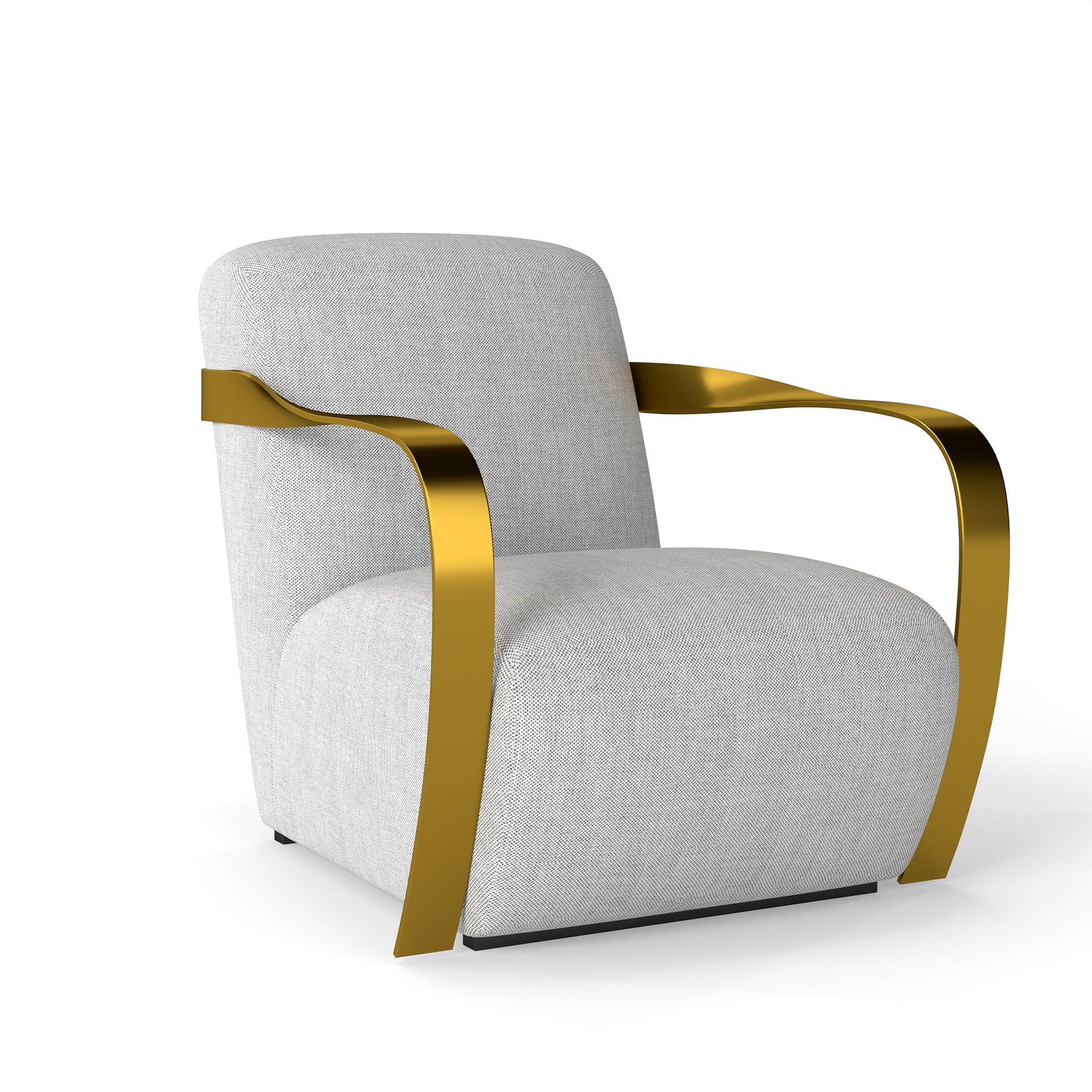  curved metal arm chair