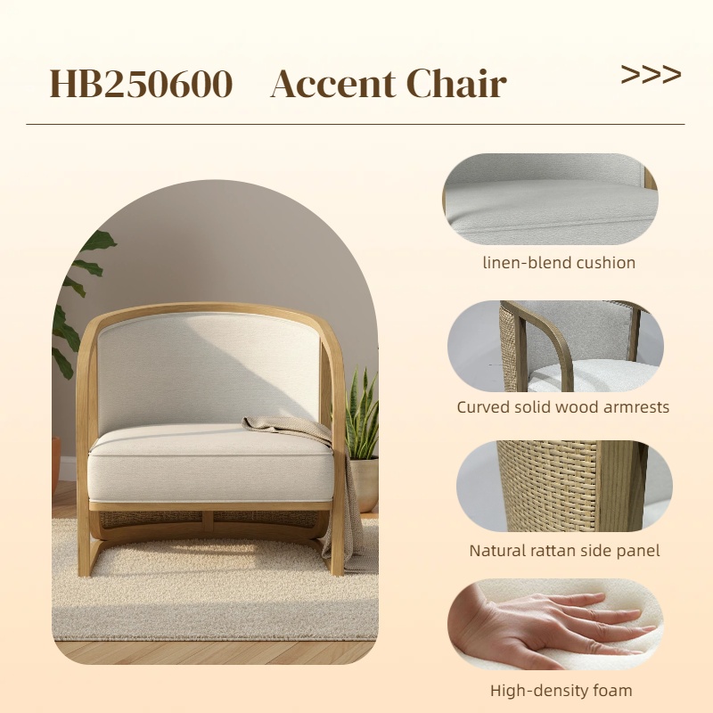 curved armrest chair