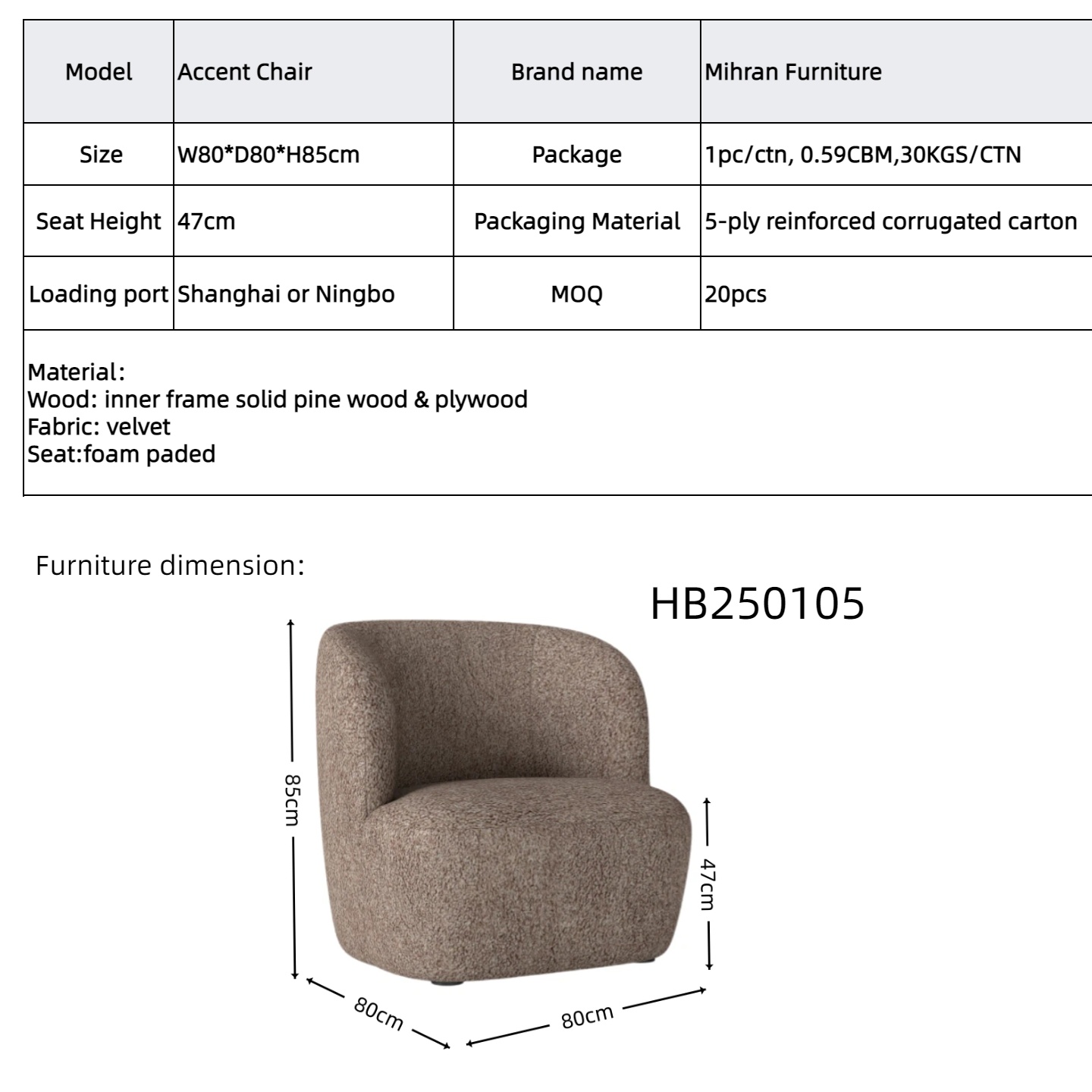 teddy velvet accent chair