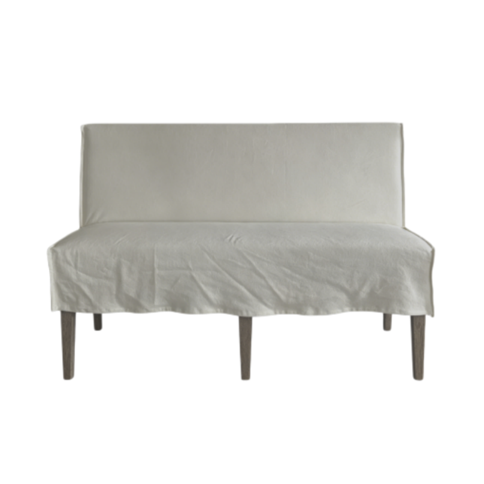 linen blend dining bench