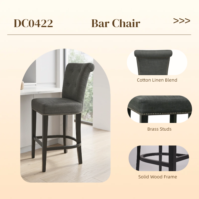 cotton linen bar stool
