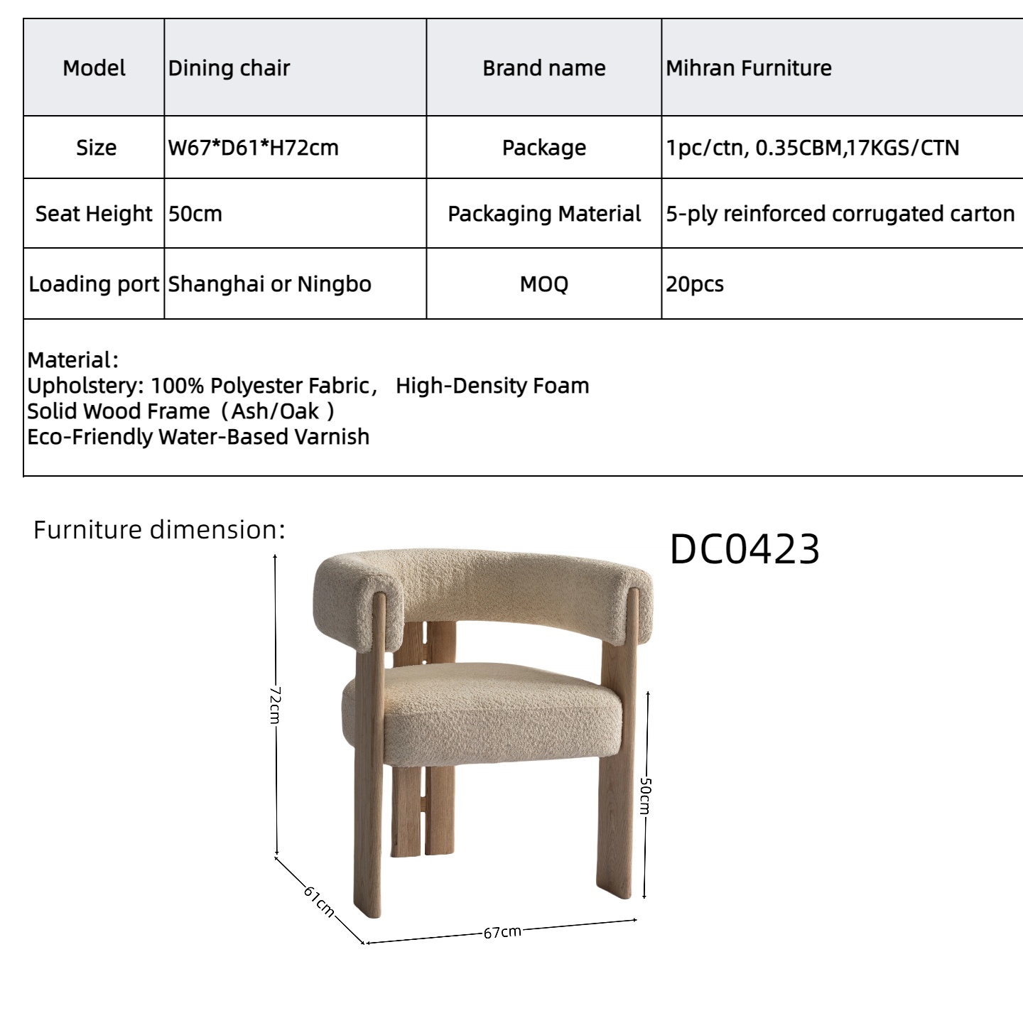 handmade fabric dining chair
