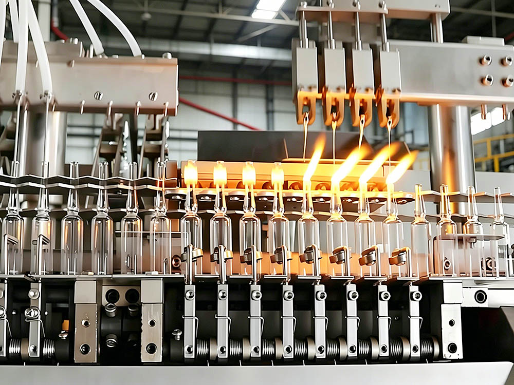 Ampoule flame sealing station